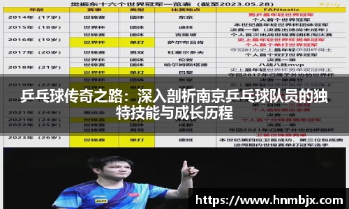 乒乓球传奇之路:深入剖析南京乒乓球队员的独特技能与成长历程